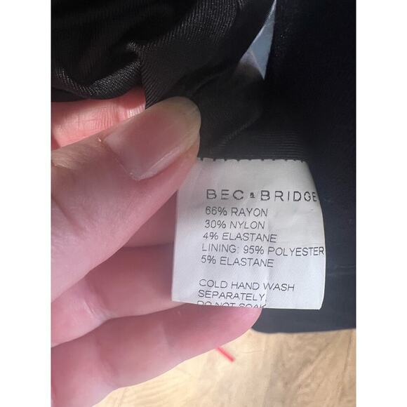 Bec & Bridge Long Sleeved Reversible Mini Dress Navy bodycon date night backless - Picture 10 of 11